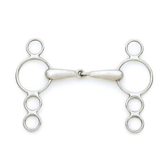 Stainless Steel 3-Ring Gag with Hollow Mouth