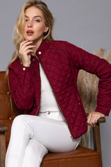 HUNTIQUE | Dark Wine | Quilted Padded Jacket