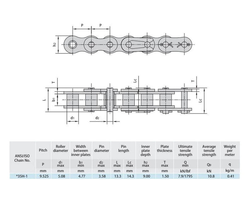 Burromax | Chain, Final Drive, #35-110 Link for 10-72