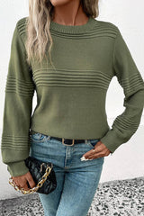 Army Green | Crew Neck Knitting Sweater