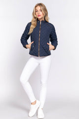 HUNTIQUE | Navy | Quilted Padded Jacket