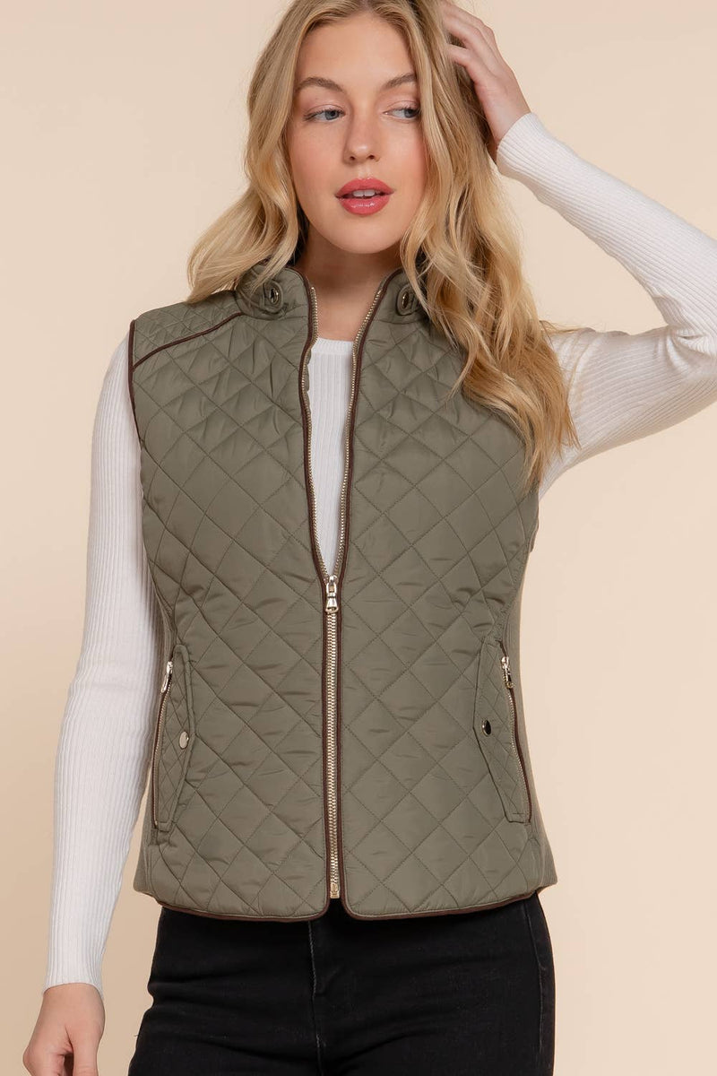 HUNTIQUE | Olive Oil | Quilted Padded Vest