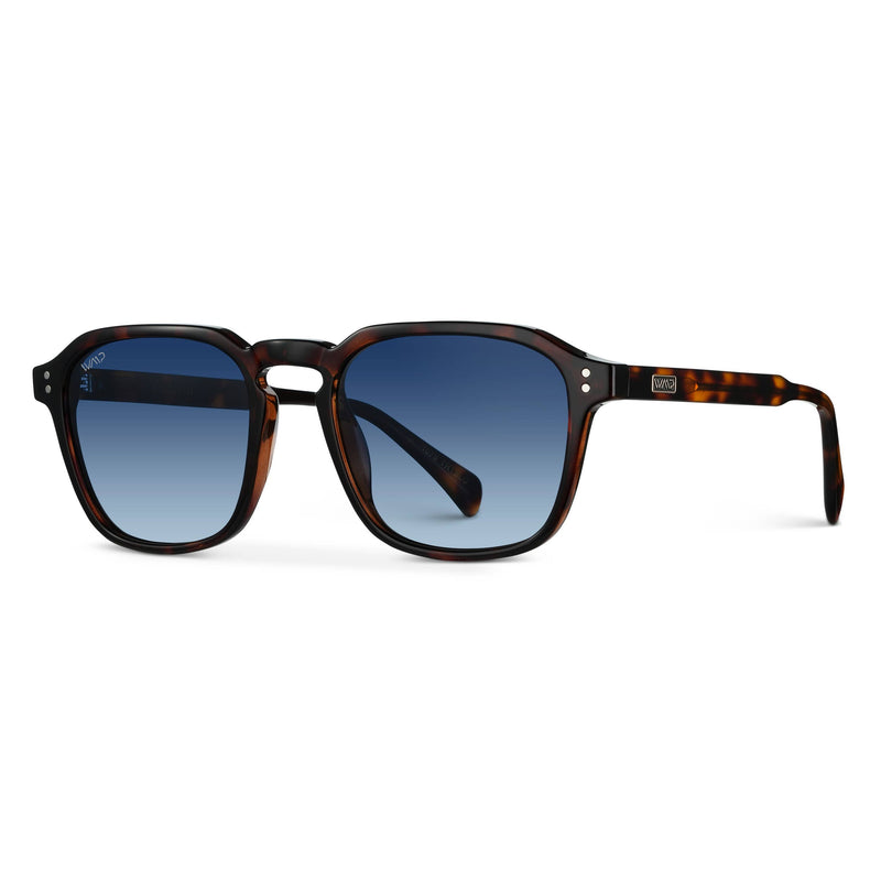 Brown Tortoise/Gradient Blue | Francis | WMP Eyewear Geometric Polarized Sunglasses