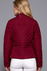 HUNTIQUE | Dark Wine | Quilted Padded Jacket