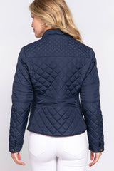 HUNTIQUE | Navy | Quilted Padded Jacket