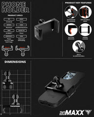 TACKFORM | Phone Holder, Cross Bar Mount Short Reach