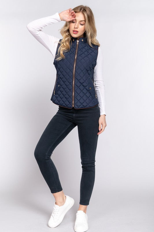 HUNTIQUE | Navy | Quilted Padded Vest