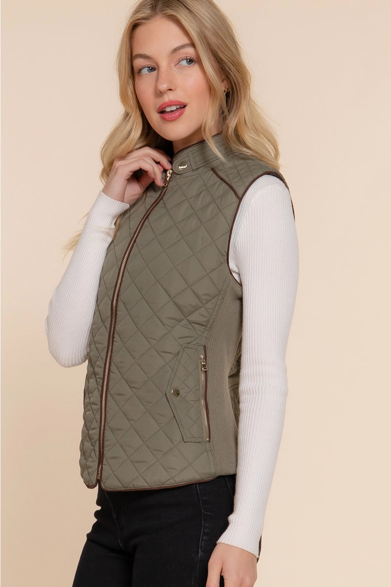 HUNTIQUE | Olive Oil | Quilted Padded Vest