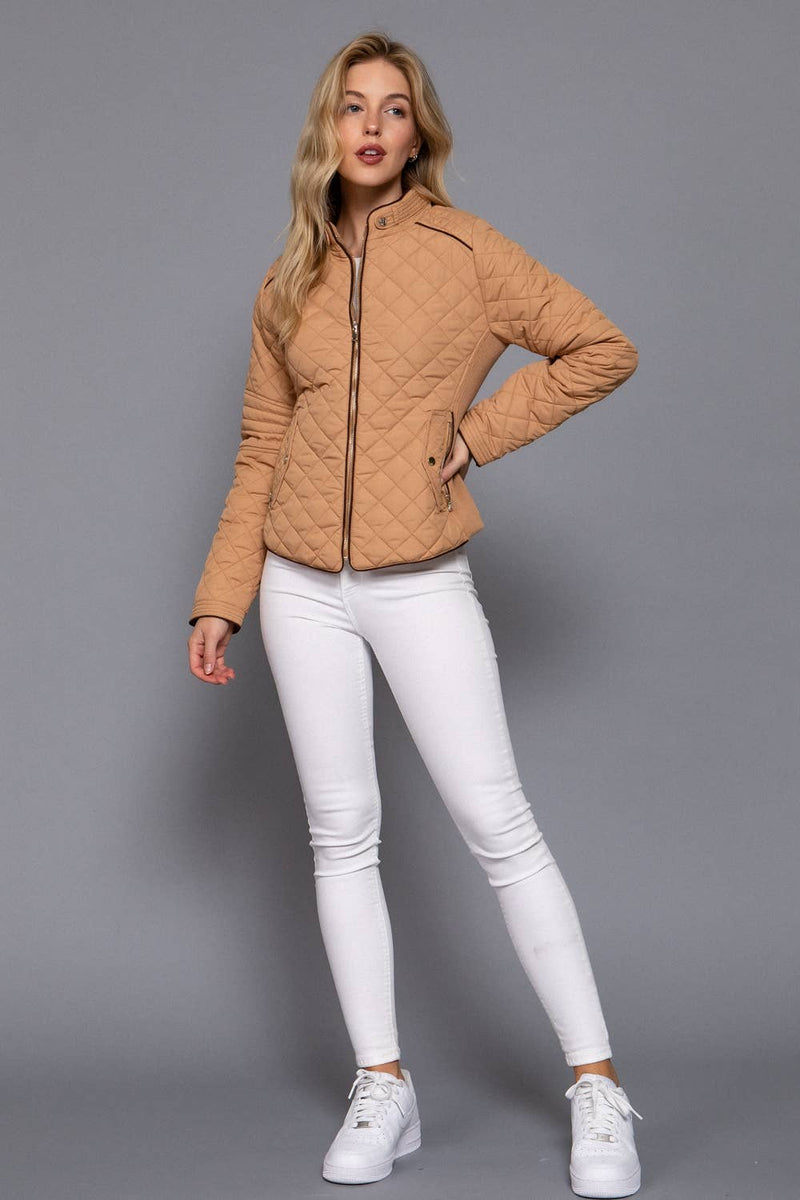 HUNTIQUE | Caramel | Quilted Padded Jacket