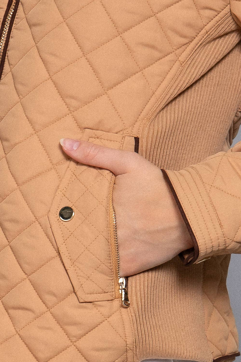 HUNTIQUE | Caramel | Quilted Padded Jacket