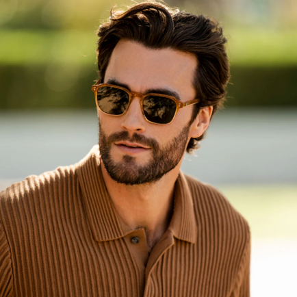 Tortoise/Smoke Green | Francis | WMP Eyewear Geometric Polarized Sunglasses