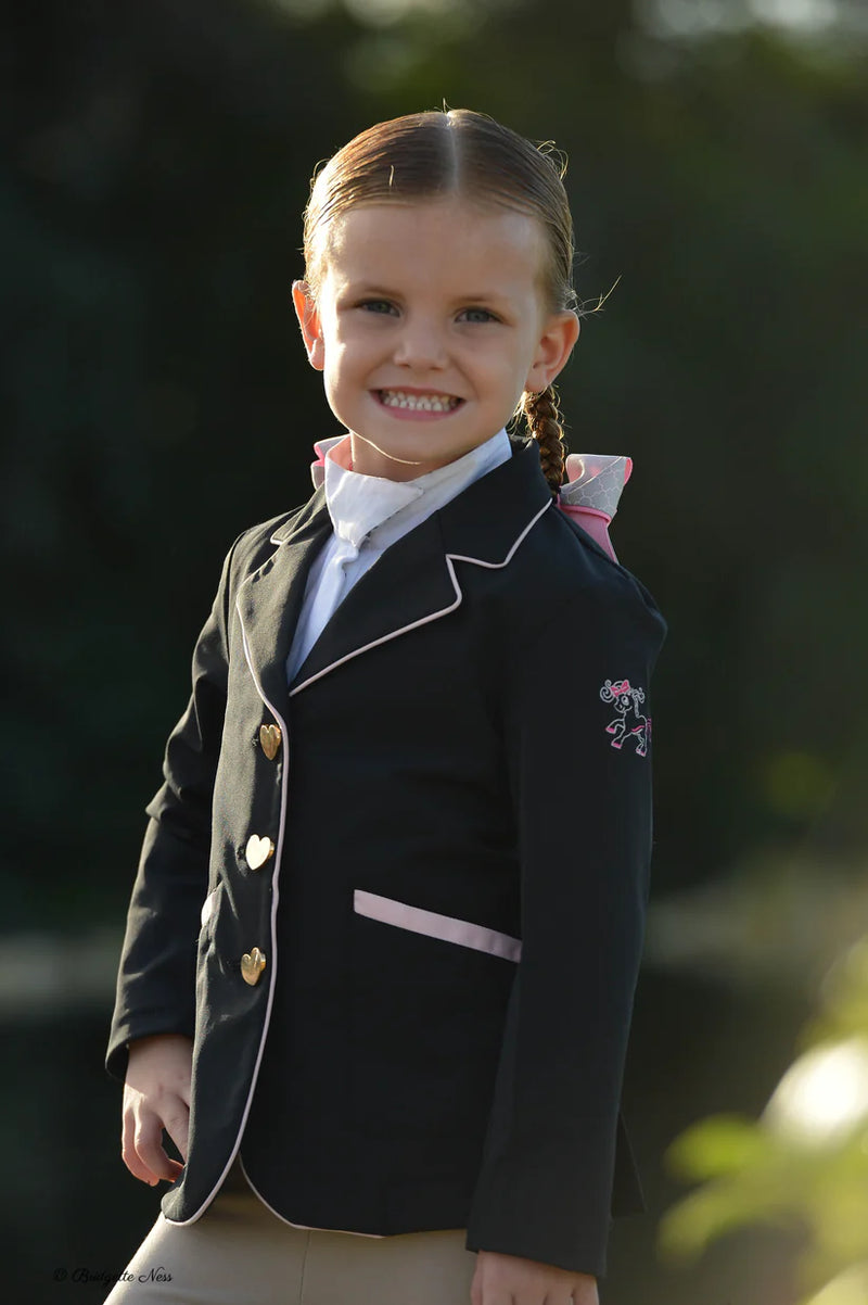 BLACK/PINK | Belle & Bow Sweetheart Show Coat