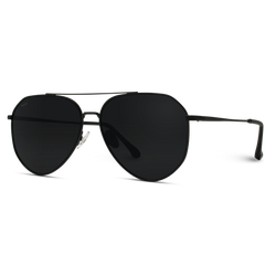 Black Frame & Black | Ramsey | WMP Eyewear Geometric Polarized Aviators