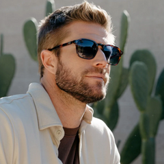 Brown Tortoise/Gradient Blue | Francis | WMP Eyewear Geometric Polarized Sunglasses