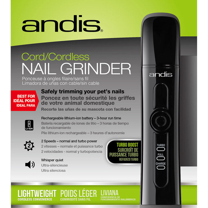 Andis Cord/Cordless 2-Speed Pet Nail Grinder