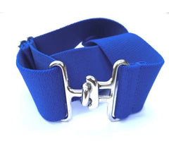Thin Royal Blue + Silver Elastic Belt