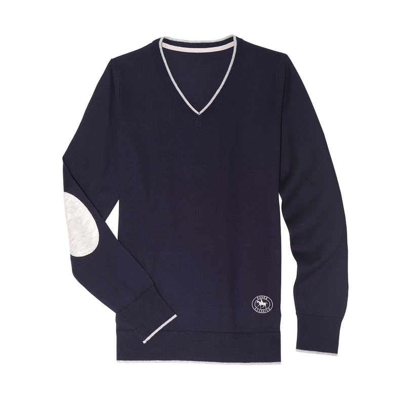 Navy Blue Trey V-Neck Sweater