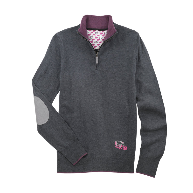 Peeps Dark Grey “Trey” Quarter-Zip Sweater